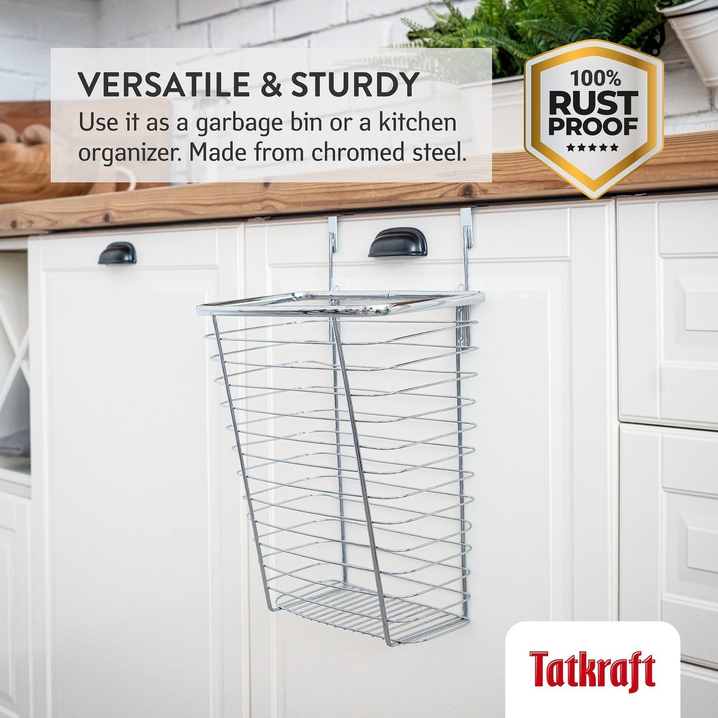 Cestino rifiuti da appendere sopra porta, Tatkraft Top, 4