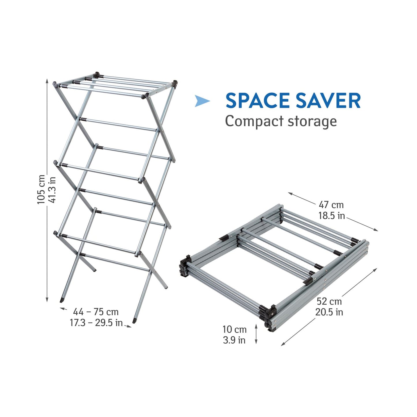 Tendedero de Ropa Plegable, Tendedero Portátil de Acero