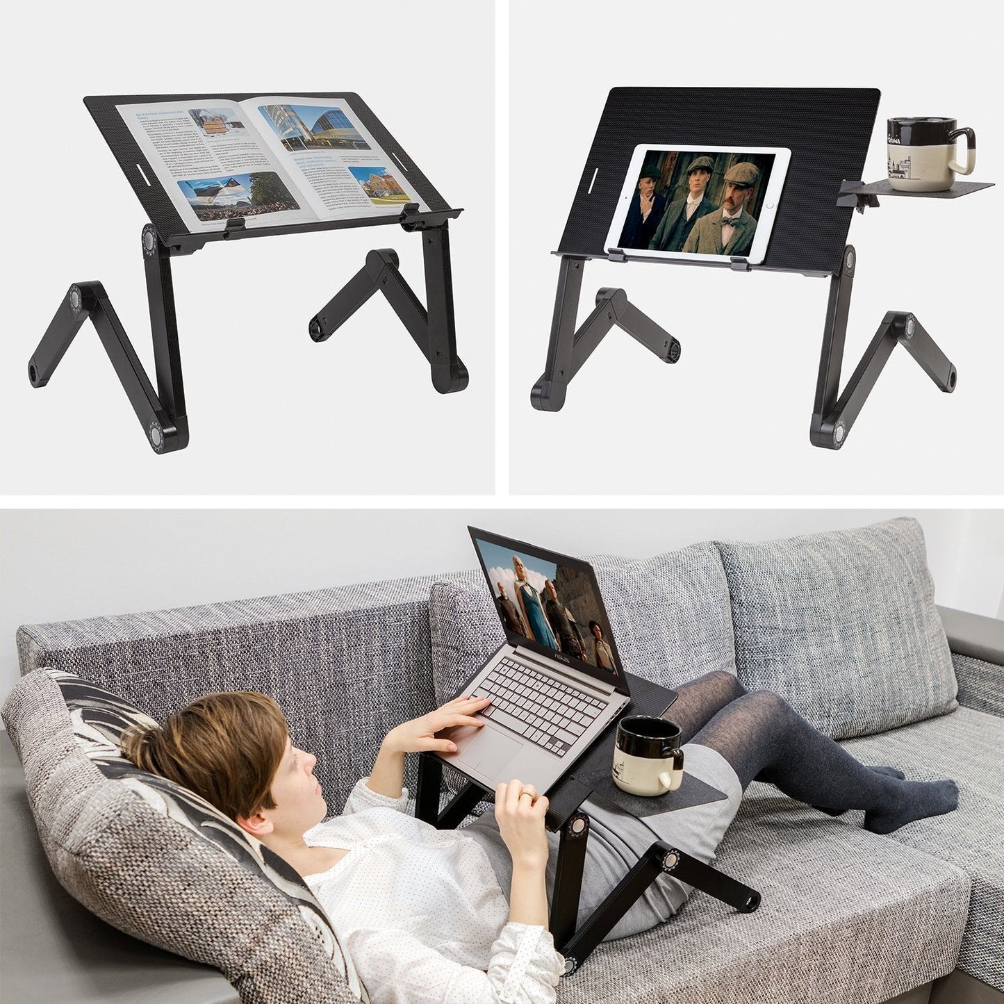 Laptoptisch, Betttisch, Laptoptisch Höhenverstellbar, Laptoptisch Sofa, Laptoptisch Klappbar, WonderWorker Einstein, 1