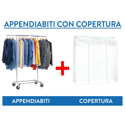 Armadio Tessuto, Rella Appendiabiti, Stand Appendiabiti con Copertura, Appendiabiti Robusto, Tatkraft Darren & Protector, 2