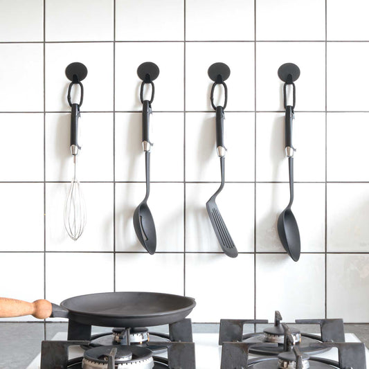 Ganci Autoadesivi Neri, Porta Asciugamani