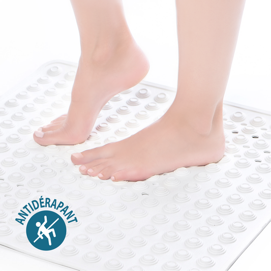 Tapis de Douche Antidérapant Senior, Tapis Douche Italienne, Tapis de Douche Antidérapant pour Personne Âgée, Tatkraft Detail Blanc 2