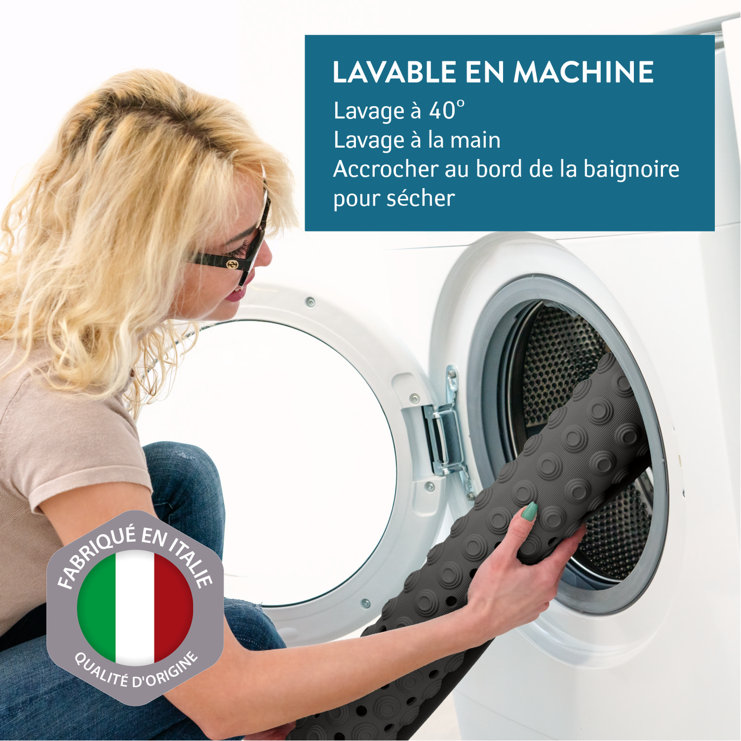 Tapis de Douche Antidérapant Senior, Tapis Douche Italienne, Tapis de Douche, Tapis Baignoire Antidérapant, Tatkraft Detail Noir 7