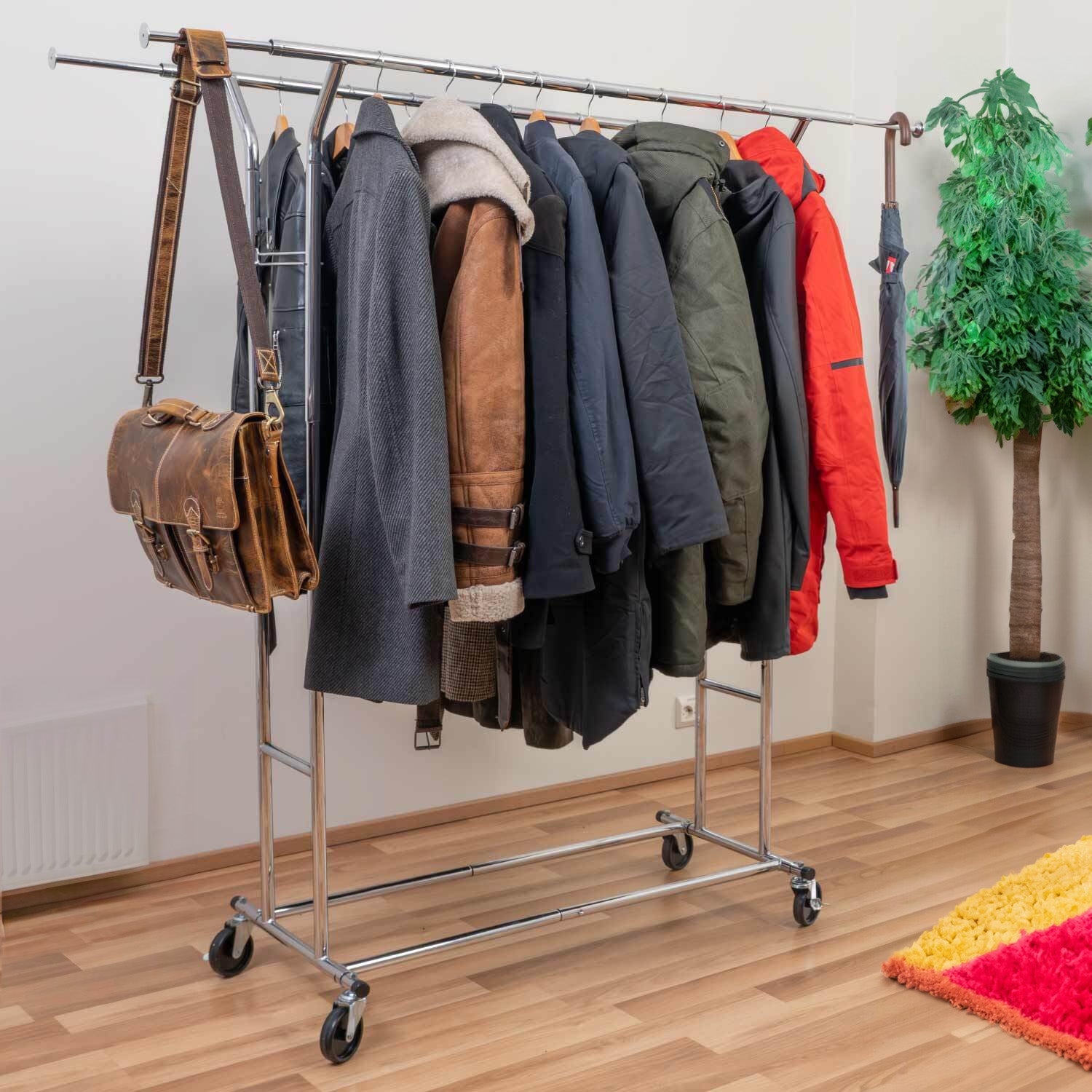 Heavy Duty Expanding Clothes Rail Heavy Duty Clothes Rail, Double