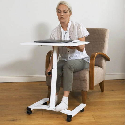 High Quality Mobile Laptop Stand Desk Adjustable Height 52-84cm 4 casters (with locking device), Tatkraft Cheer, 1