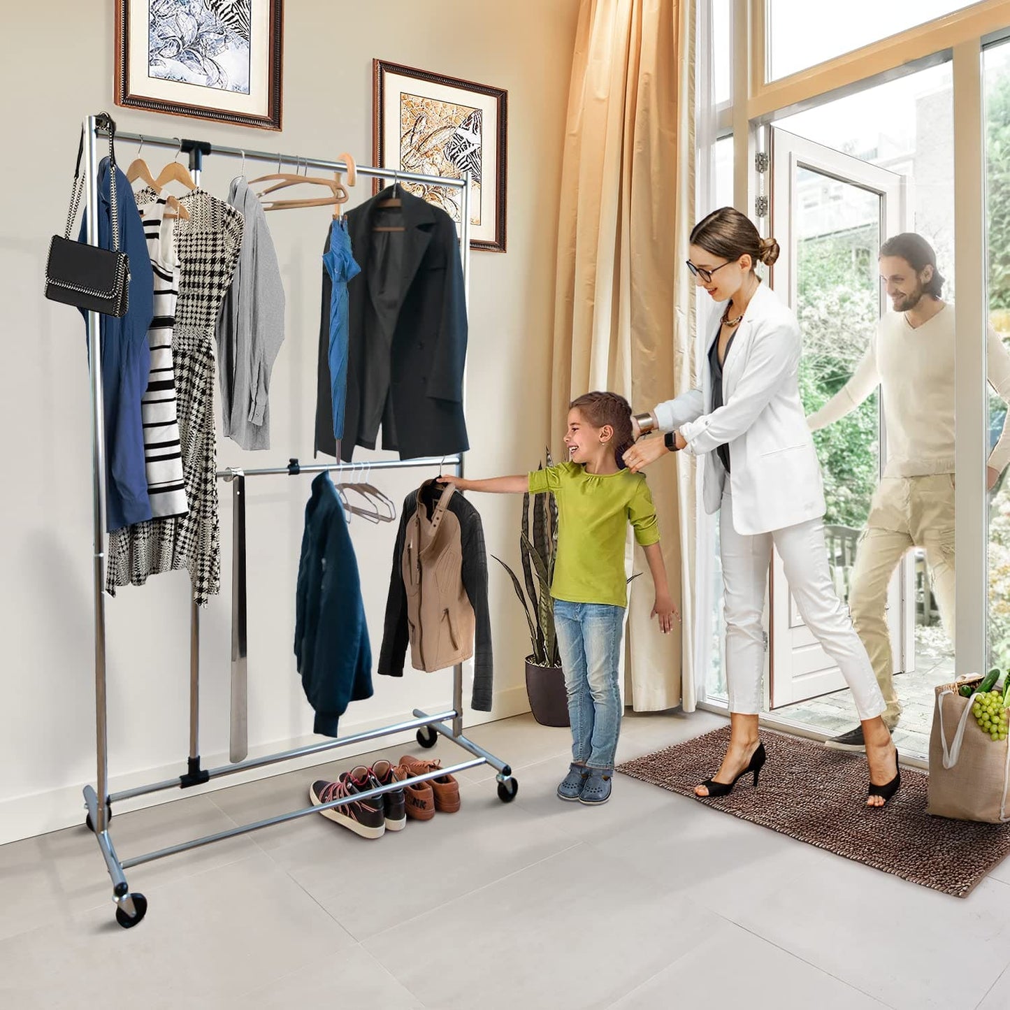 Kleiderständer, Kleiderständer Stabil, Schwerlast Kleiderständer, Rollgarderobe, variabel Kleiderstangen, Tatkraft Marvel, 6