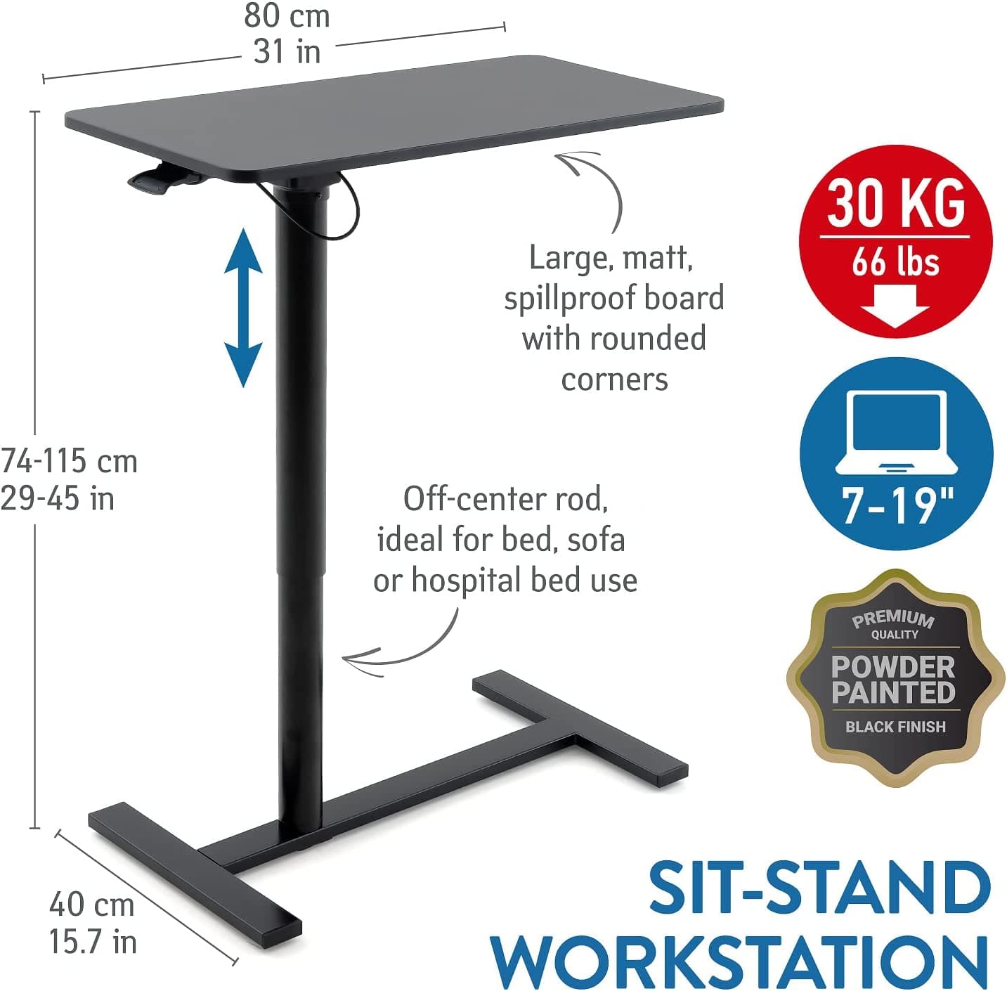 Laptop Desk, Black, Tatkraft Bliss, 6