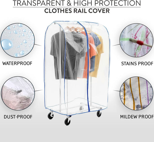 Housse de Protection pour Portant à Vêtements, Plastique Waterproof Transparent, L96 cm, Tatkraft Screen, 1