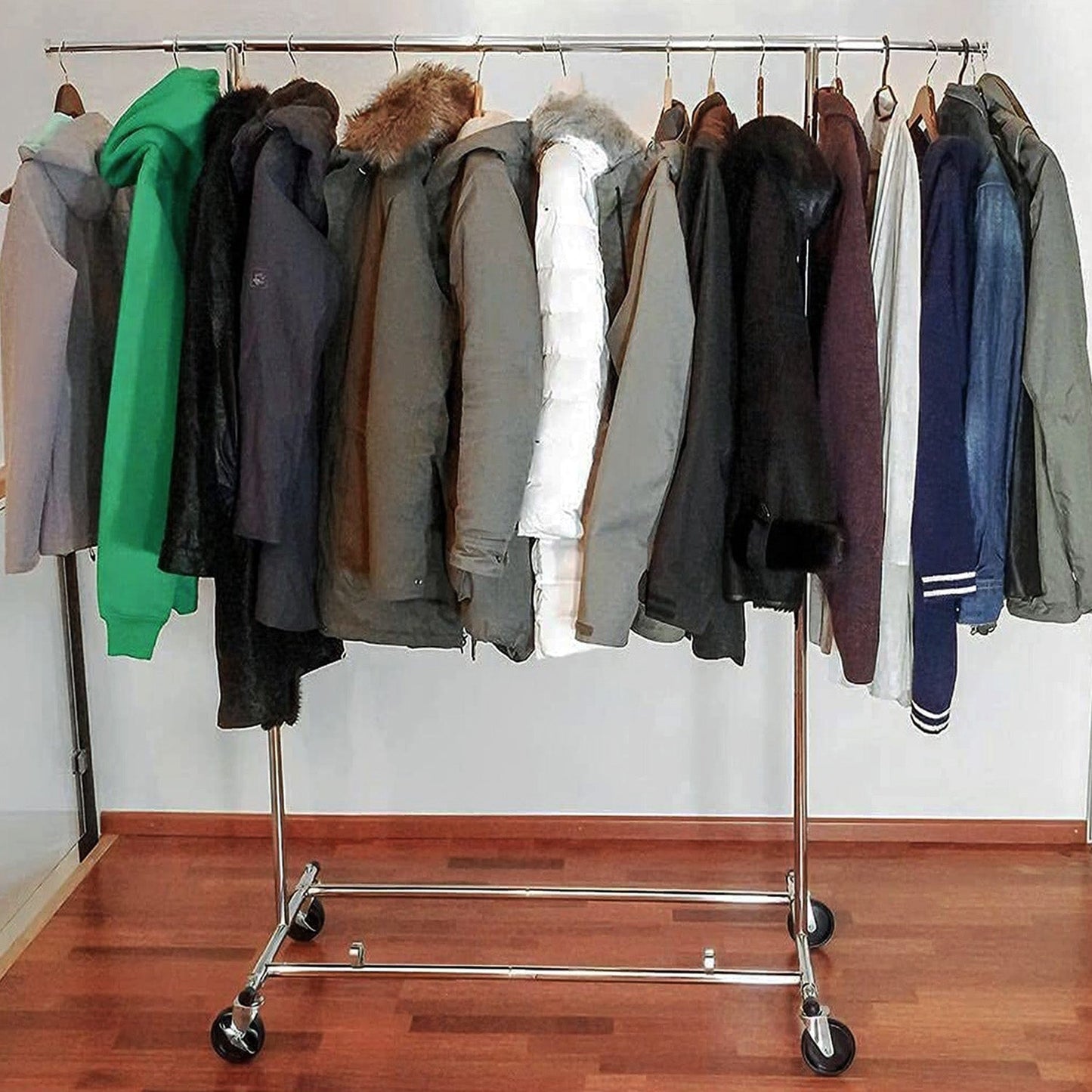 Stand Appendiabiti, Rella Appendiabiti, Stand Appendiabiti Professionale, Portata 100 kg, con Ruote, Tatkraft Drogo, 18