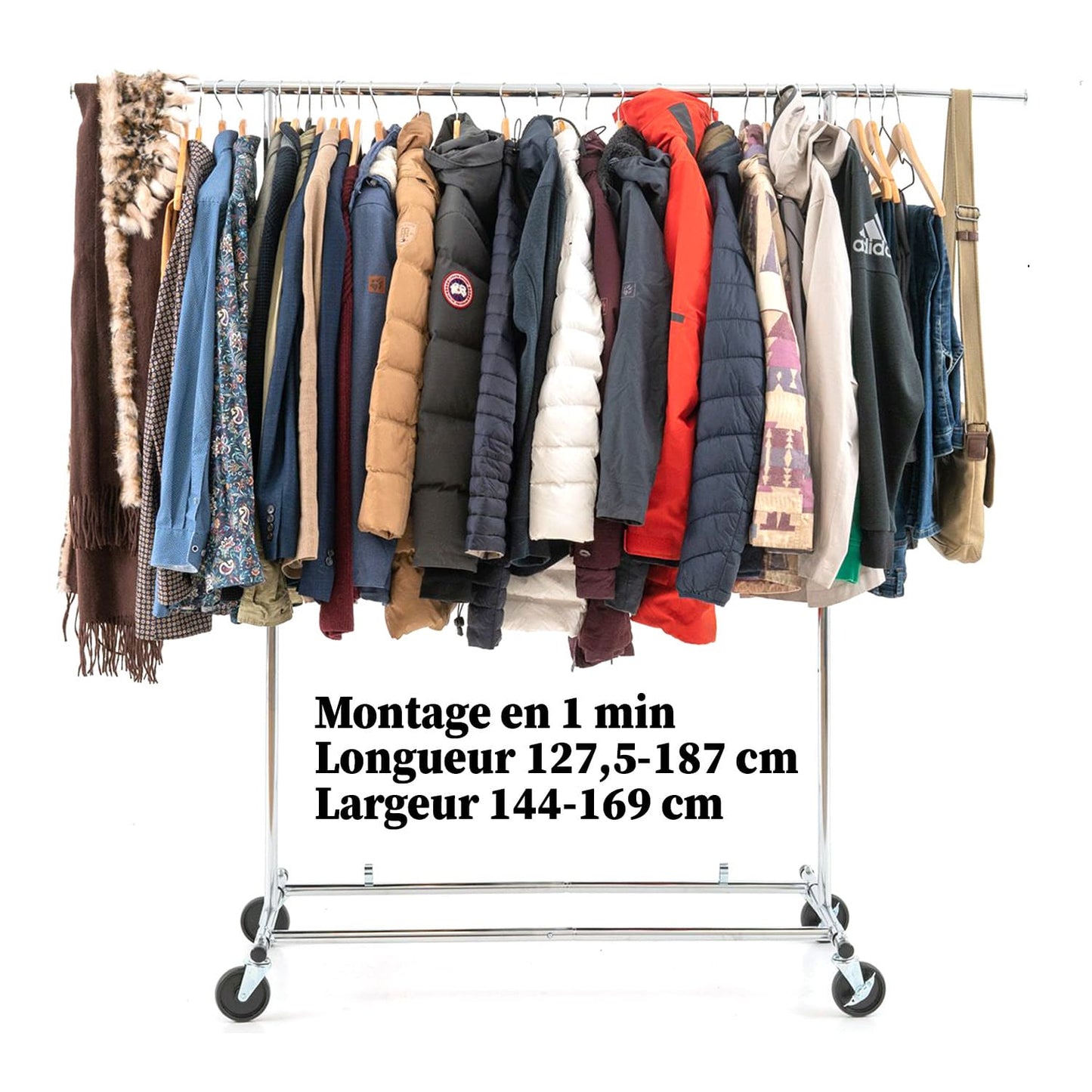 Portant Vêtement Solide 100 kg, Portant Vetement Professionnel, Portant Pliable, Portant a Roulette, Tatkraft Drogo, 14
