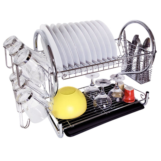 Escurreplatos 2 Niveles Acero Cromado, Tatkraft Helga, 2