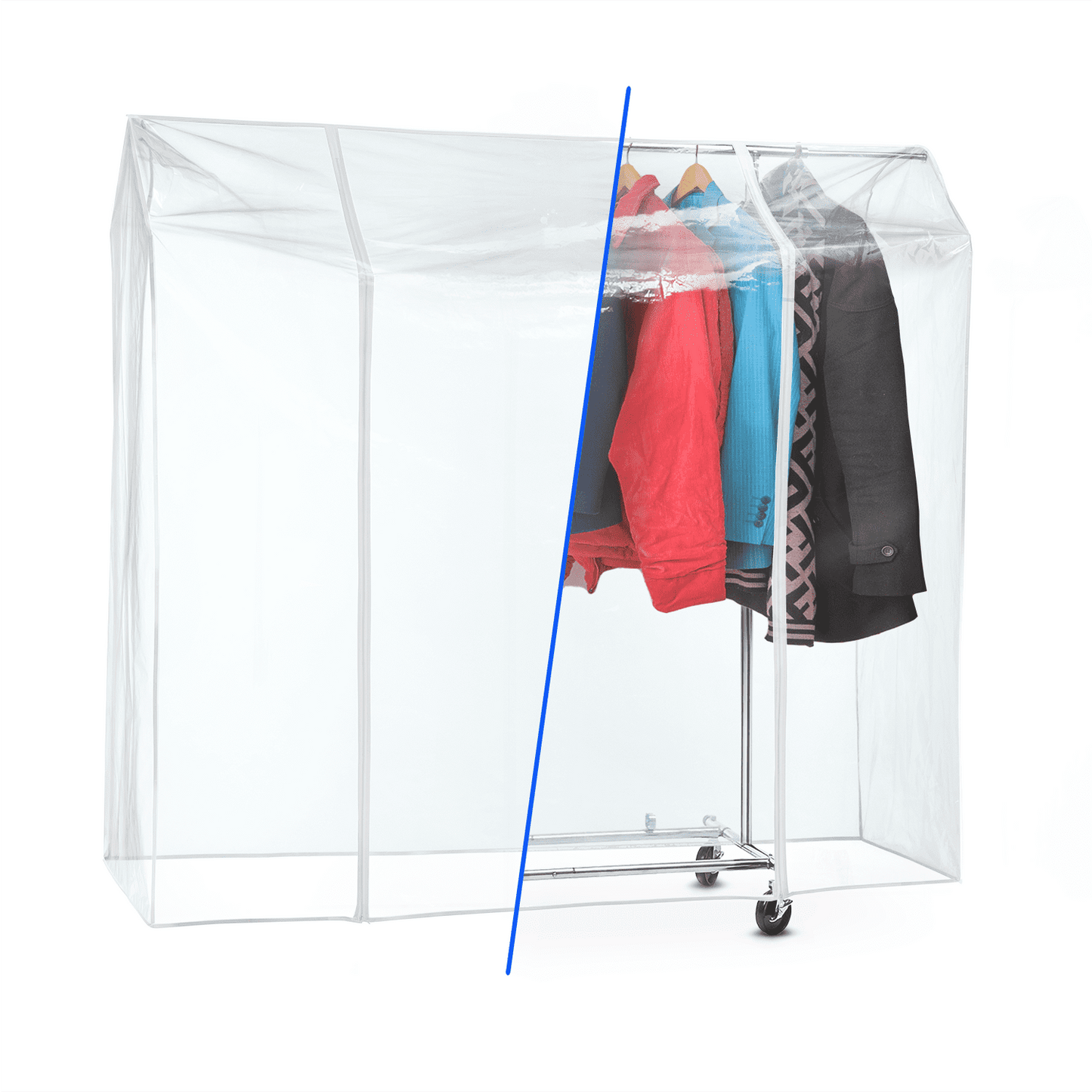 Housse Portant Vetement, Housse pour Portant Vetement, Plastique Waterproof Transparent, L130 cm, Tatkraft Anwalt, 4