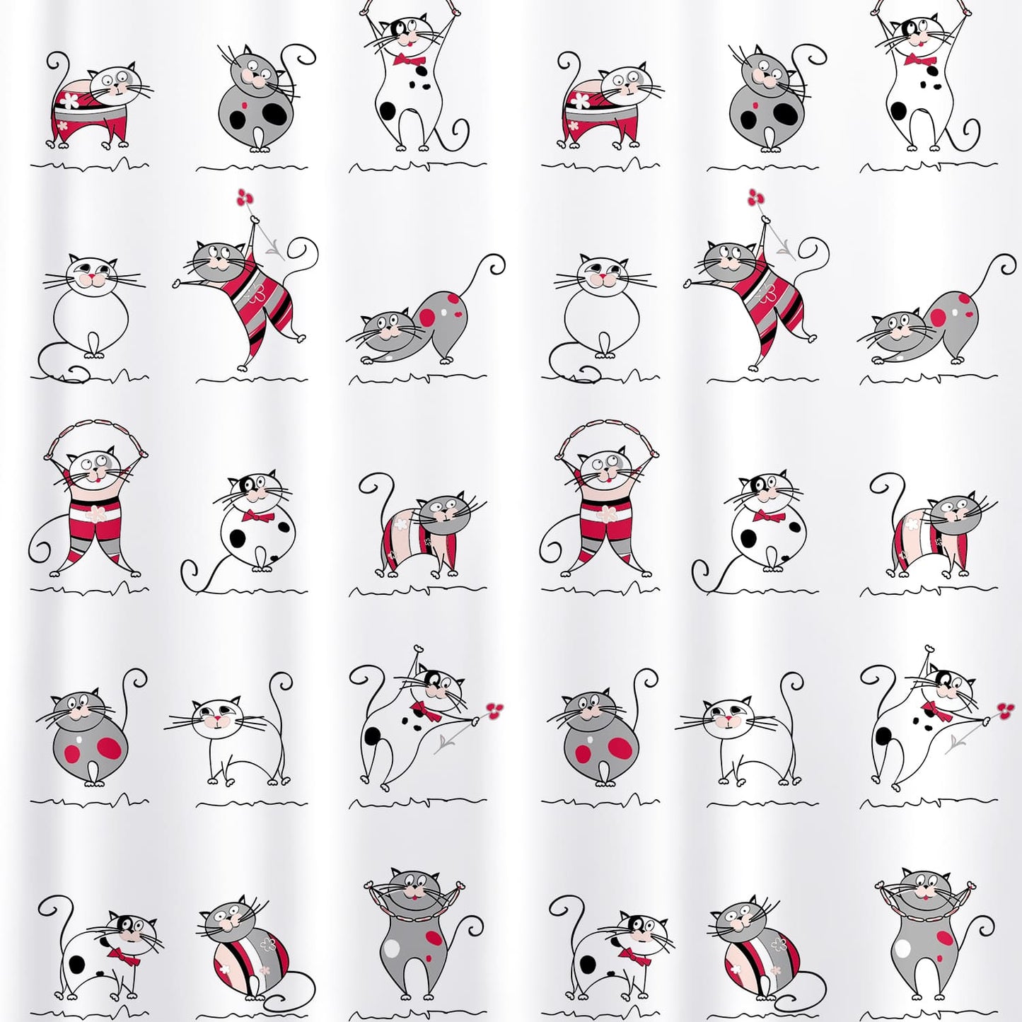 Duschvorhang, Duschvorhang Badewanne, Duschvorhang Textil, Duschvorhang Modern, Textil Polyester, Tatkraft Funny Cats, 2