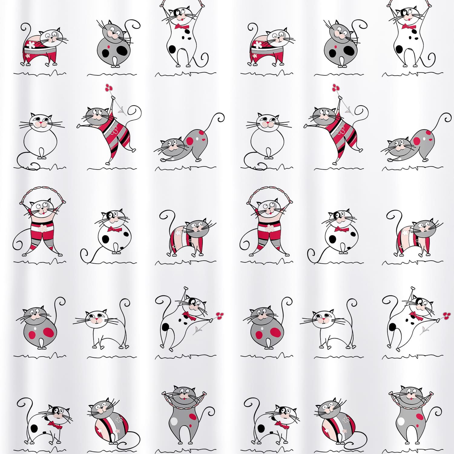 Duschvorhang, Duschvorhang Badewanne, Duschvorhang Textil, Duschvorhang Modern, Textil Polyester, Tatkraft Funny Cats, 2