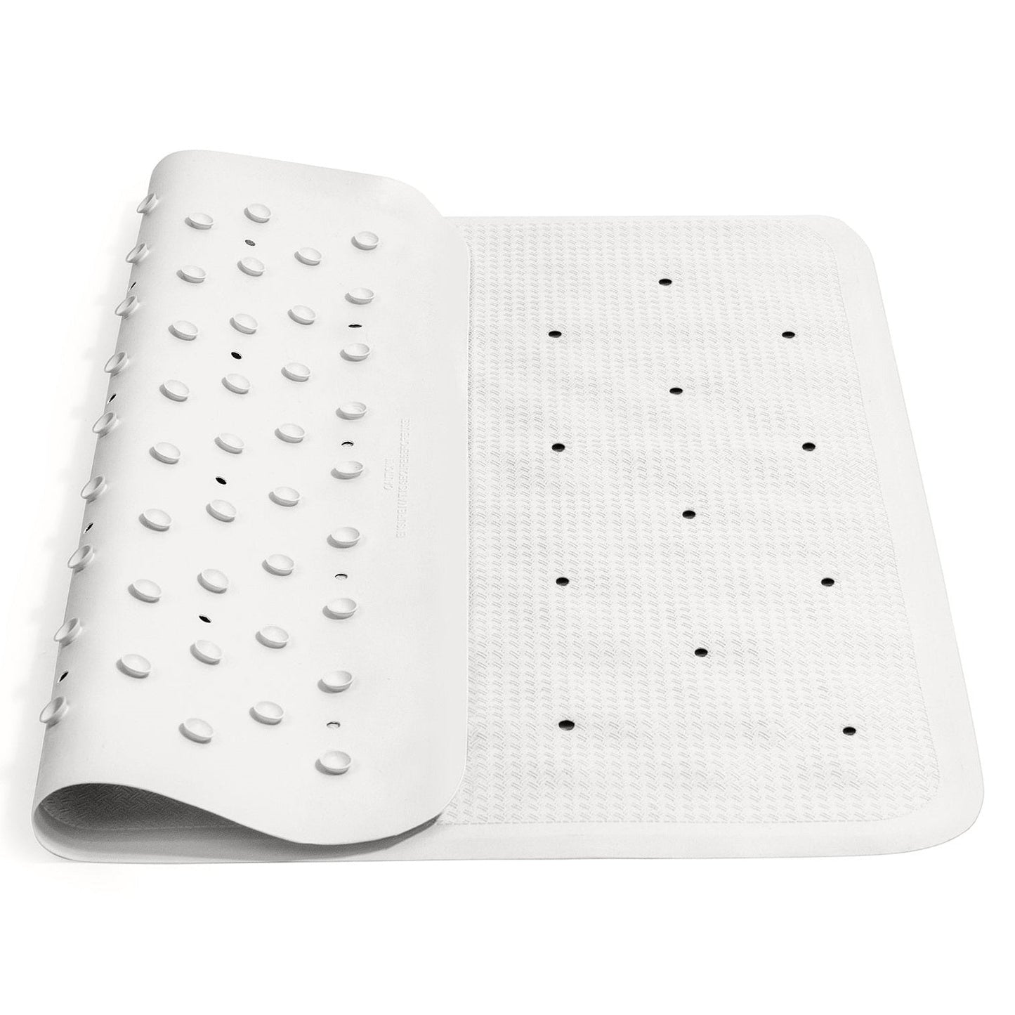 Tatkraft Fine - Alfombrilla de Ducha de Goma Antideslizante, Alfombra de Baño con Ventosas, 55x55 cm, Blanco