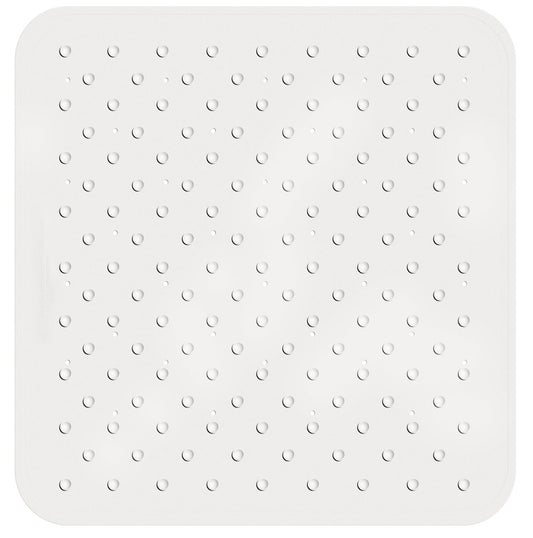 Tatkraft Fine - Alfombrilla de Ducha de Goma Antideslizante, Alfombra de Baño con Ventosas, 55x55 cm, Blanco