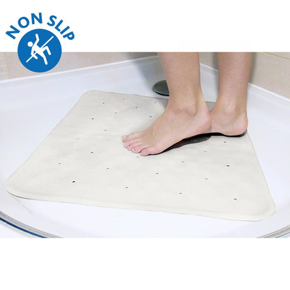 Tatkraft Fine - Alfombrilla de Ducha de Goma Antideslizante, Alfombra de Baño con Ventosas, 55x55 cm, Blanco