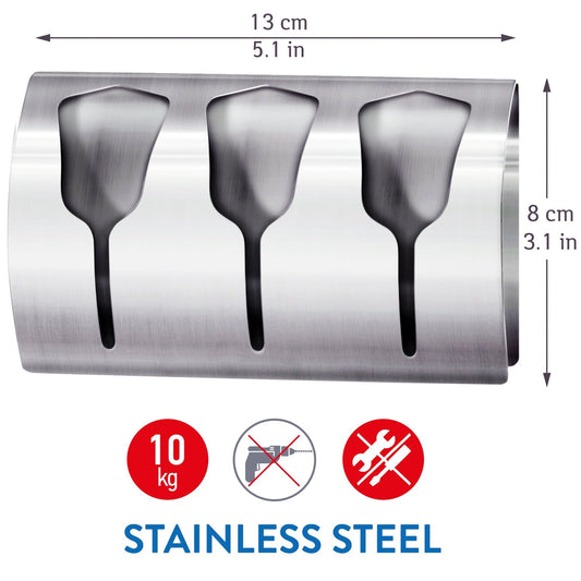 Colgador de toallas de acero inox con fijación fuerte de hasta 10 kg. Ideal para una familia, 2
