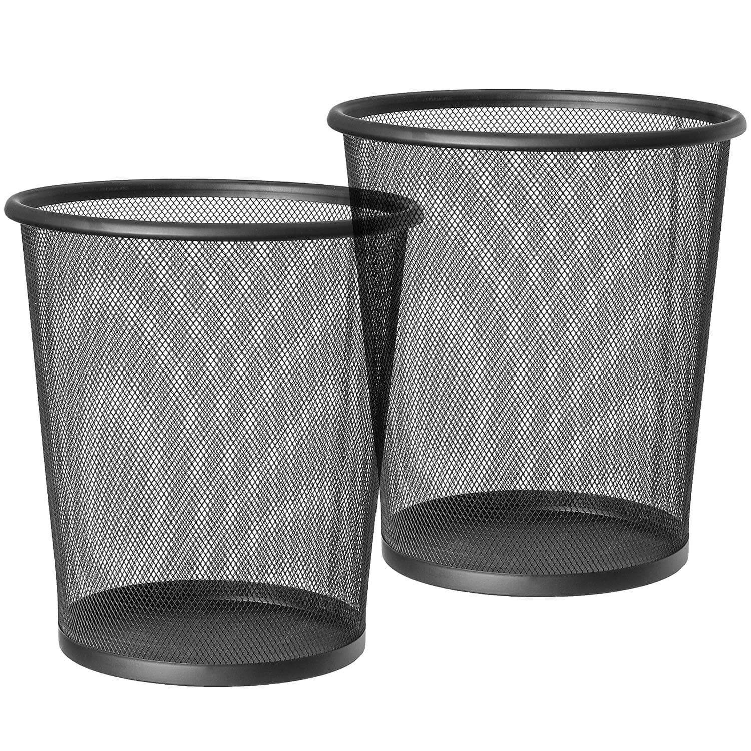 2 Pack Waste Paper Bin 12L Powder-coated Steel, art moon Mesh