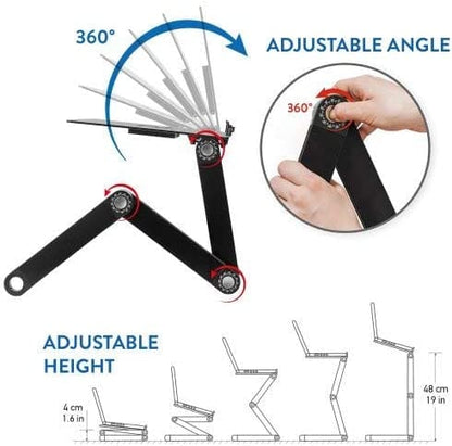 Table pour ordinateur portable, réglable en hauteur, support ordinateur portable - WonderWorker Einstein