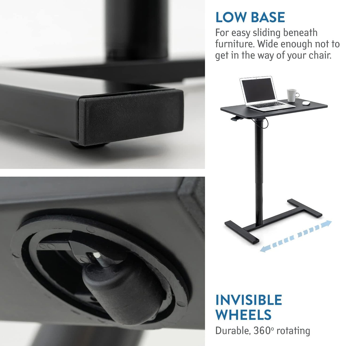 Mesa plegable ordenador, Robusta, fácil montaje, mesa para ordenador portatil - Tatkraft Bliss