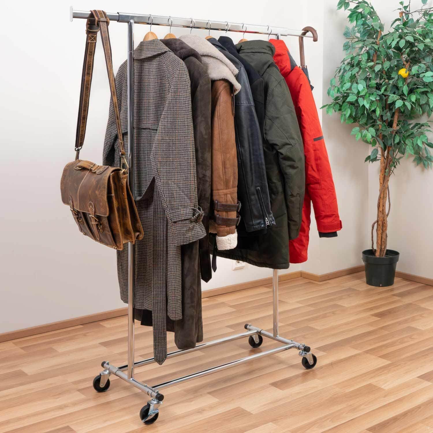 Heavy Duty Clothes Rail, Clothes Rail with Cover, Wardrobe on Wheels, Coat Rack, 100 Kg Load Capacity, Tatkraft Danco & Anwalt, 3