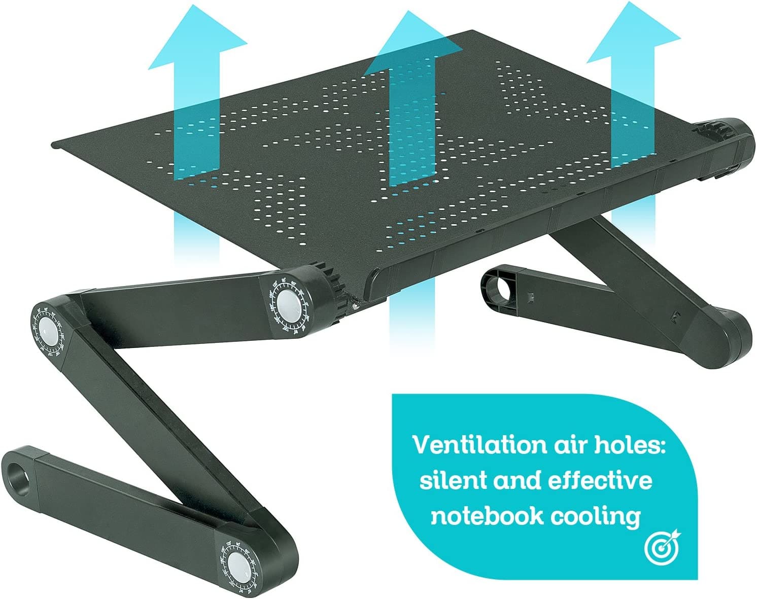 WonderWorker Newton - Soporte para computadora portátil, mesa para computadora portátil, rejillas de ventilación