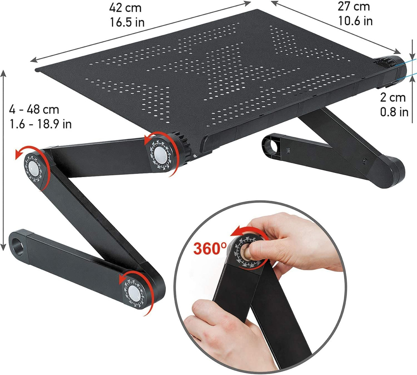 Mesa de Ordenador Portátil Multifuncional Ajustable, WonderWorker Newton - soporte portatil, soporte para portatil