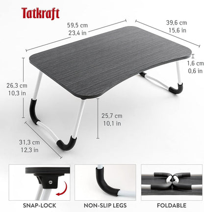 Mesa laptop, Mesa para ordenador portatil, Mesa portatil, Bandeja para Desayuno, Tatkraft Olaf, L60 X P40 cm