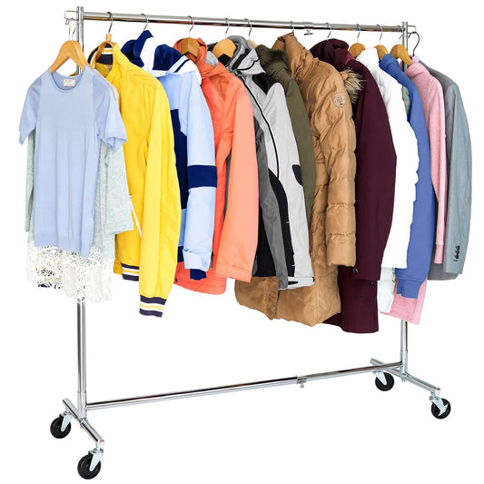 Adjustable Heavy-Duty Clothes Rail with Industrial Grade Locking Wheels, Tatkraft Urban