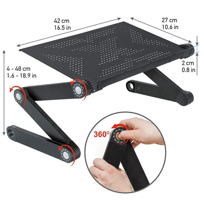 Adjustable Laptop Stand, Laptop Table for Bed, Laptop Tray, Ergonomic, Folding Laptop Table, Cooling Pad, WonderWorker Newton, 2