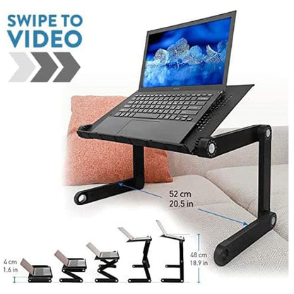 Adjustable Laptop Stand, Laptop Table for Bed, Laptop Tray, Ergonomic, Folding Laptop Table, Cooling Pad, WonderWorker Newton, 4