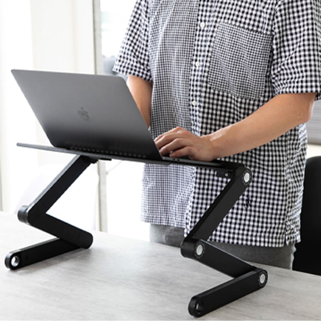 Adjustable Laptop Stand, Laptop Table for Bed, Laptop Tray, Ergonomic, Folding Laptop Table, Cooling Pad, WonderWorker Newton, 6