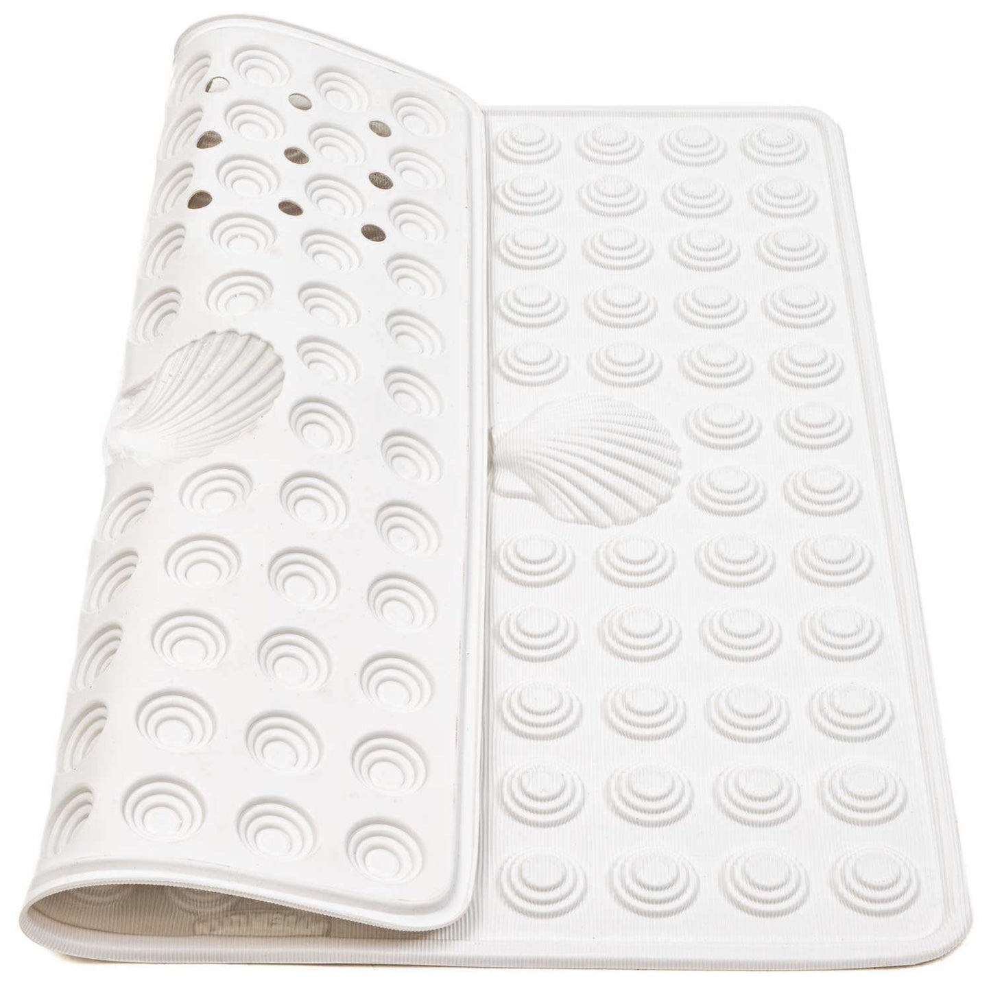 Alfombra de Ducha Antideslizante, 48x48cm, fabricada en Italia, Color Blanco, Tatkraft Shell