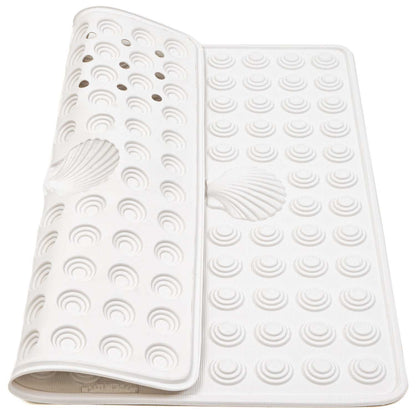 Alfombra de Ducha Antideslizante, 48x48cm, fabricada en Italia, Color Blanco, Tatkraft Shell