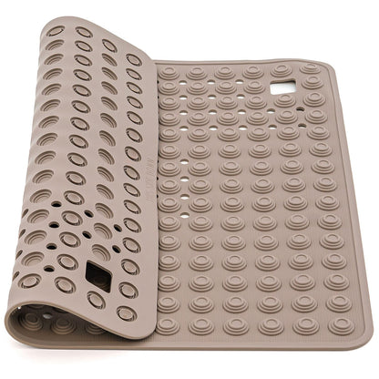 Alfombra de Ducha Antideslizante, Caucho sin BPA, Lavable a Máquina, Hecha en Italia, marrón, Tatkraft Detail, 1