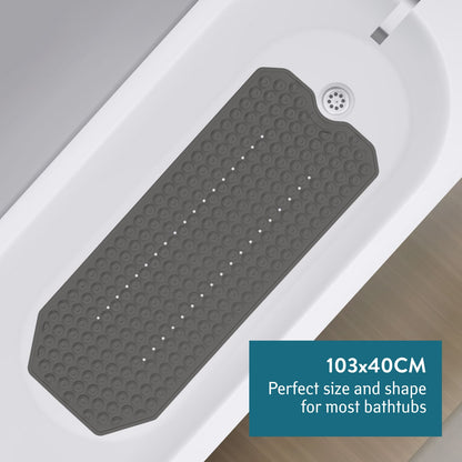 Bathtub Mat, Shower Mat, Non Slip Coating, Safety for Elderly and Kids, Made in Italy, Tatkraft Secure Black, 2