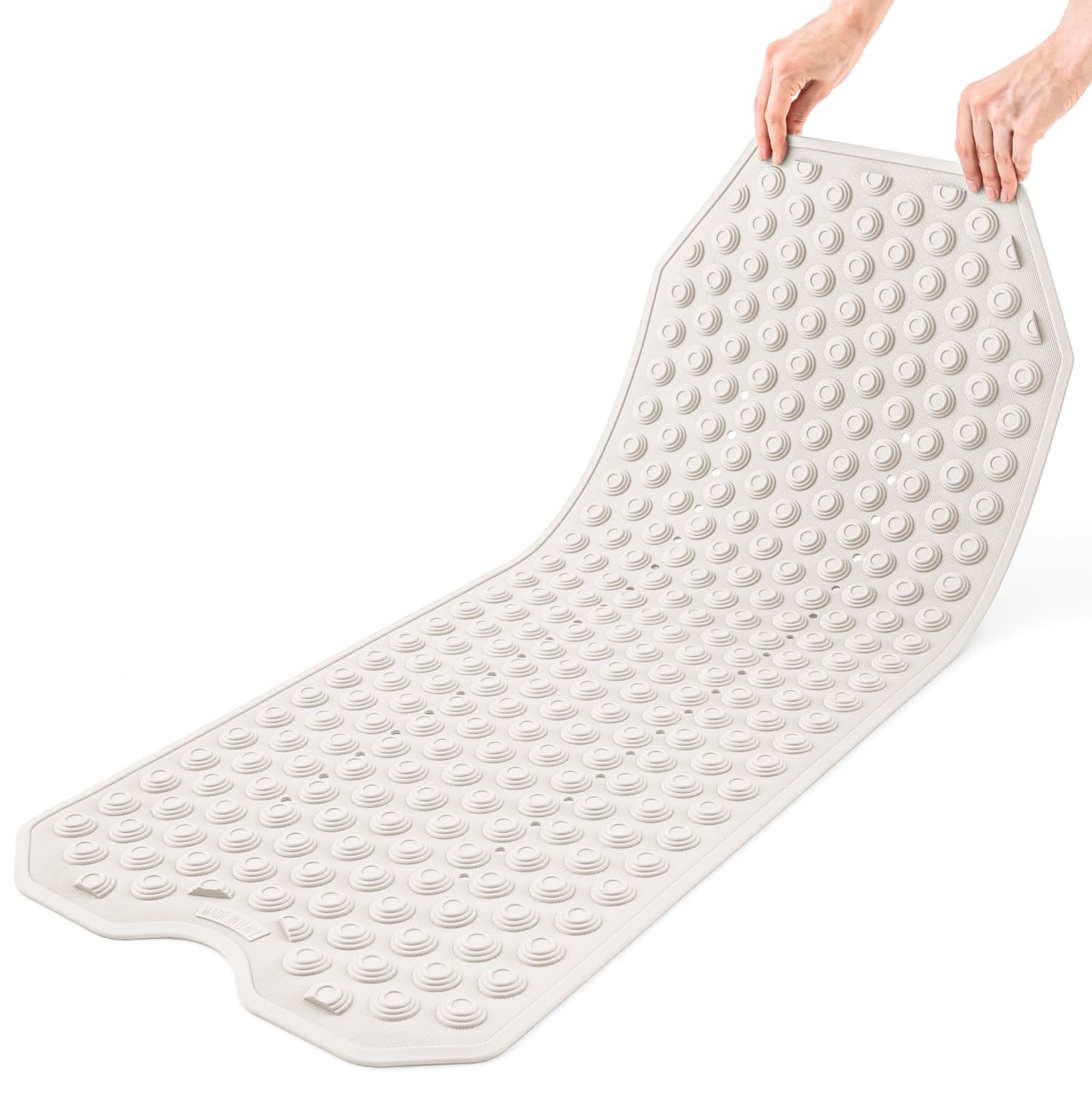 Bathtub Mat, Shower Mat, Non Slip Coating, Safety for Elderly and Kids, Made in Italy, Tatkraft Secure White, 1