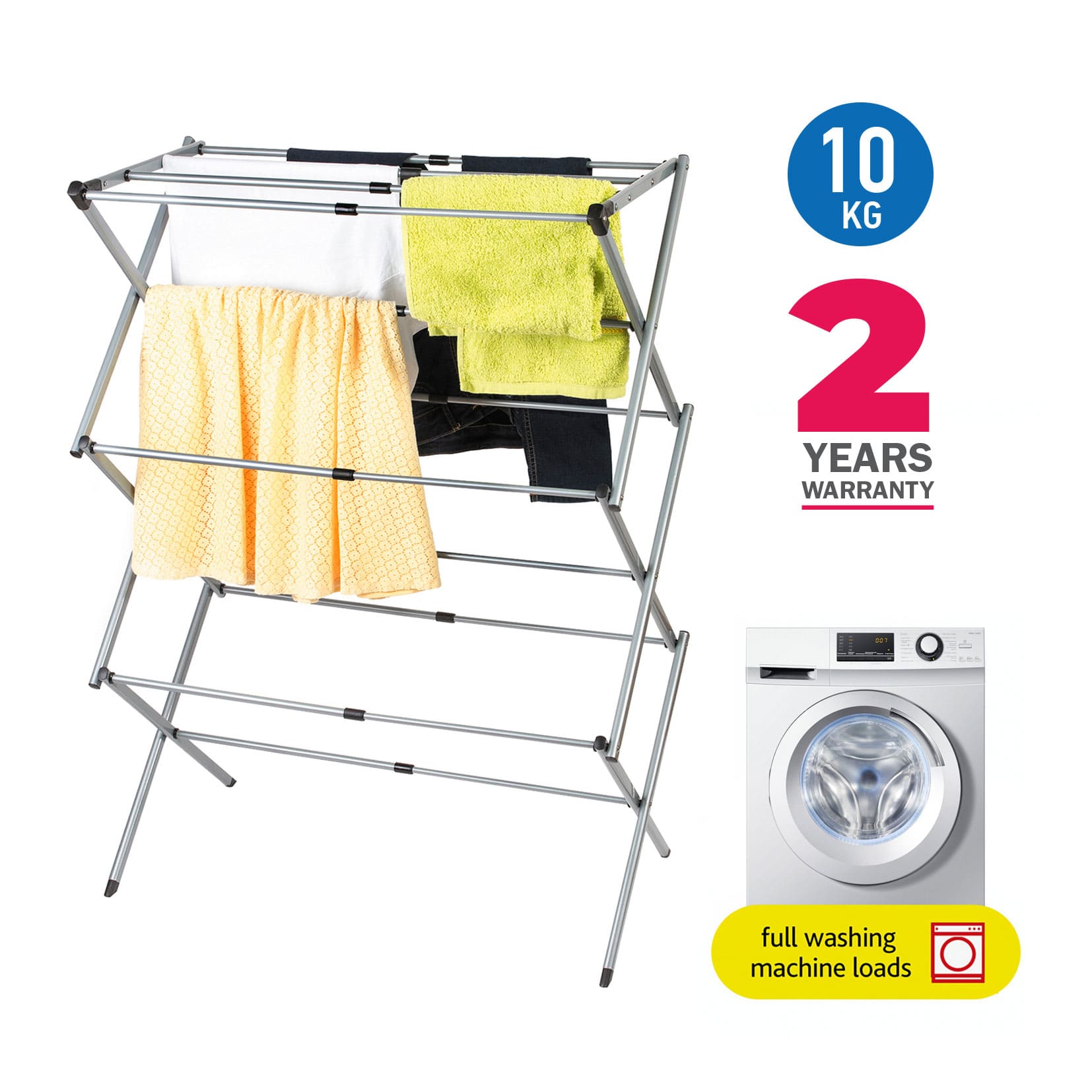 Extendable Telescopic Clothes Airer Drying Horse Length Rustproof Durable, art moon Gobi, 2