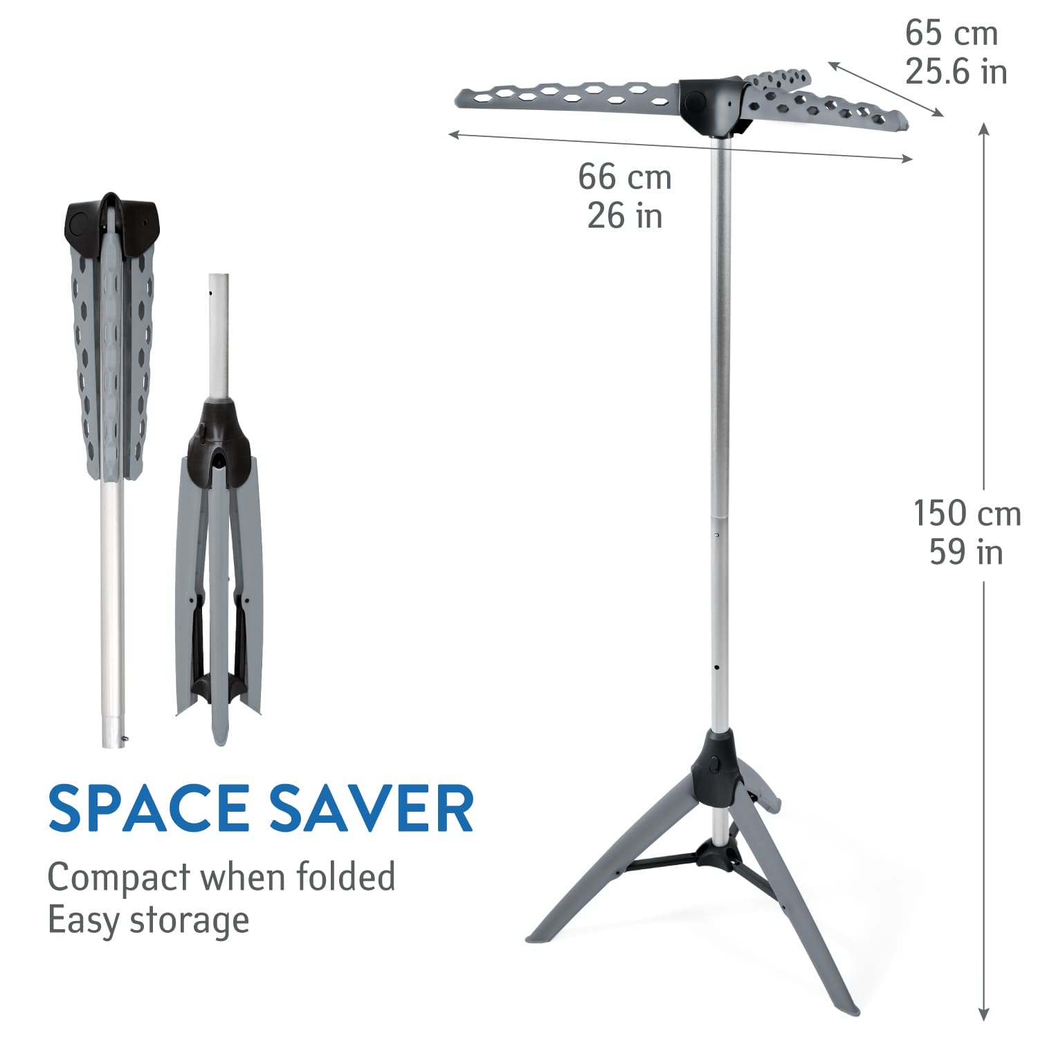 Sturdy Foldable Clothes Airer, Clothes Hanger Stand, Drying Rack, Max Capacity 30 kg, Tatkraft Pine, 4