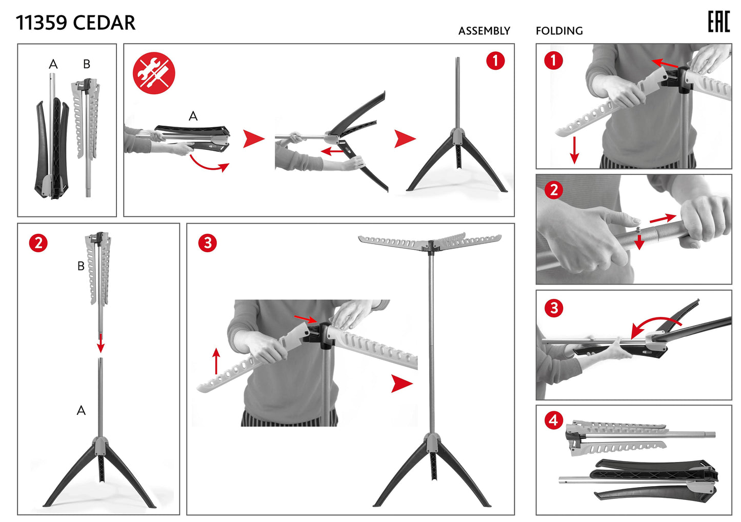 Sturdy Foldable Clothes Airer, Clothes Hanger Stand, Drying Rack, Max Capacity 22kg, art moon Cedar, 5