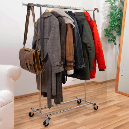 Clothes Rail Heavy Duty, Clothes Rail Industrial, 198 Lbs Capacity, Fast Assembly1 min, Foldable, Extendable, Tatkraft Danko