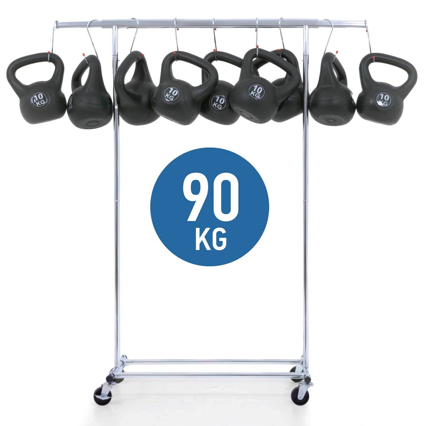 Clothes Rail Heavy Duty, Clothes Rail Industrial, 198 Lbs Capacity, Fast Assembly1 min,  Foldable, Extendable, Tatkraft Danko, 2