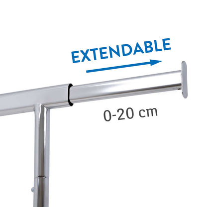 Clothes Rail Heavy Duty, Clothes Rail Industrial, 198 Lbs Capacity, Fast Assembly1 min,  Foldable, Extendable, Tatkraft Danko, 4