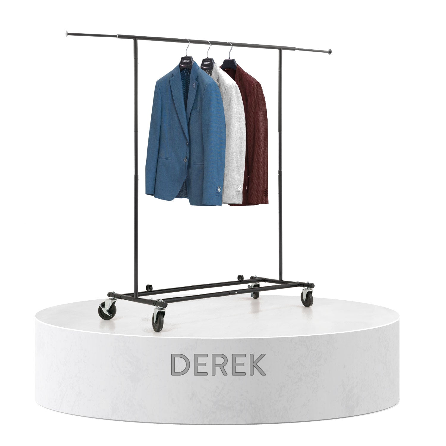 Extendable Clothes Rail, Heavy Duty, Holds Up to 70kg, Collapsible Clothes Rack on Wheels, Tatkraft Derek, 5