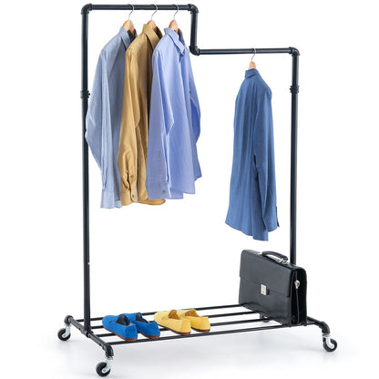 Heavy Duty Clothes Rail with Shoe Rack, 2 Levels, Heavy-Duty Rack that Holds up to 100 kg, Tatkraft Tube