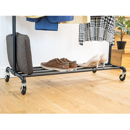 Heavy Duty Clothes Rail with Shoe Rack, 2 Levels, Heavy-Duty Rack that Holds up to 100 kg, Tatkraft Tube, 5