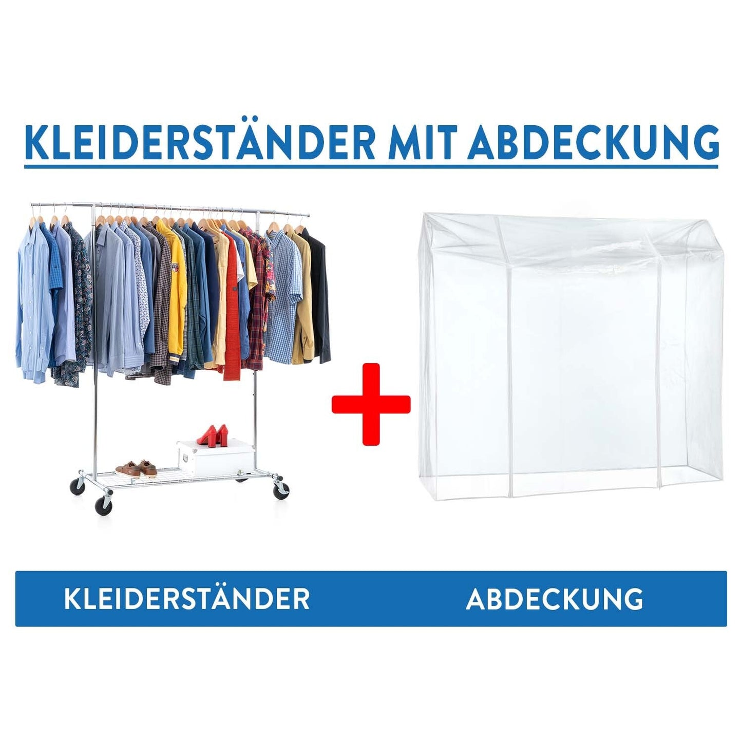 Stoffschrank, Faltschrank, Schwerlast Kleiderständer, bis 100 KG ,Kleiderständer mit Abdeckung, Tatkraft Duncan & Big, 2