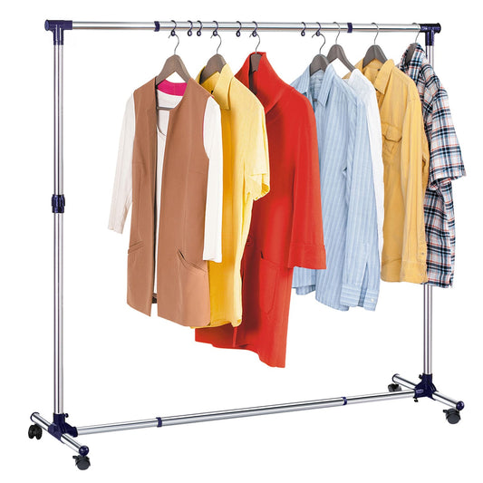 Extendable Stainless Steel Clothes Rail with Wheels Strong Base, Tatkraft New York