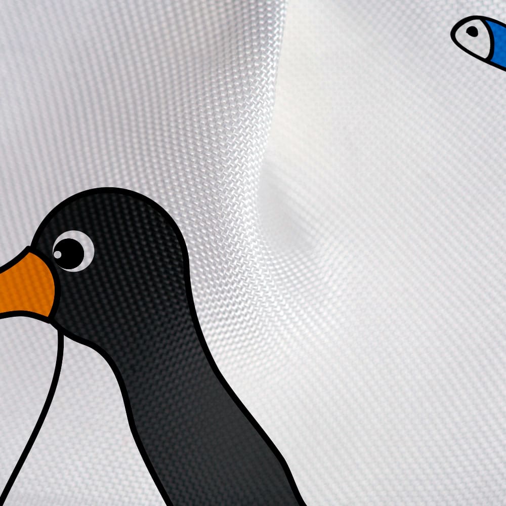 Fabric Shower Curtain Mildew-free Waterproof 180x180cm 12 shower Rings Included Penguins Custom Design, Tatkraft Penguins, 3